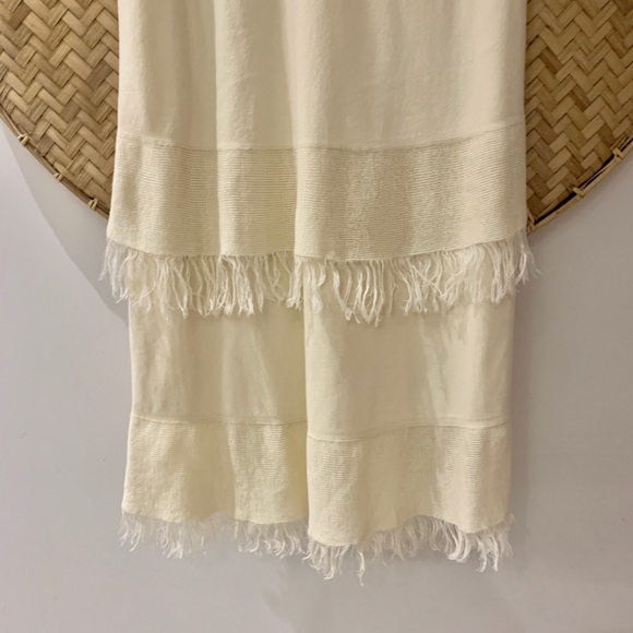 Woman’s Cream THEORY Dress with Fringe Detail - Picture 4 of 7